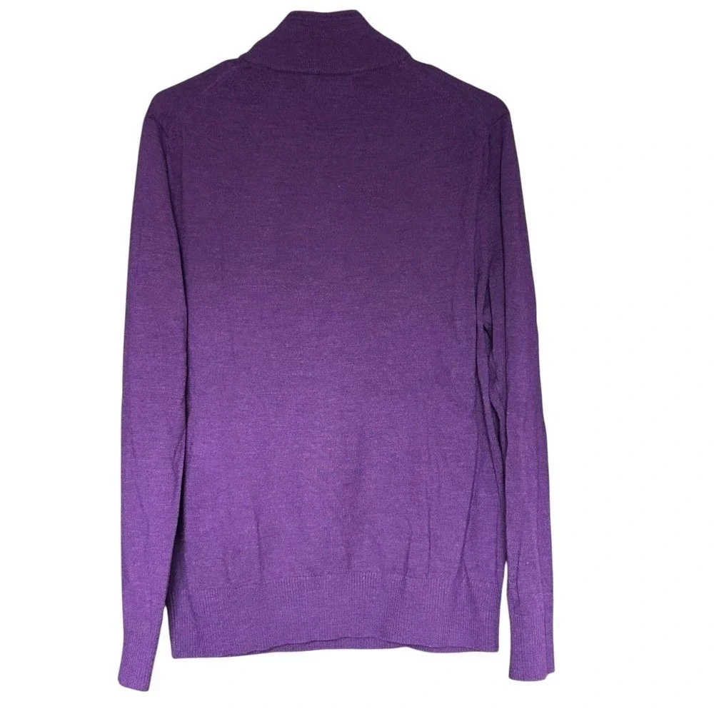 Banana Republic 100% Merino Wool Quarter Zip Sweater Men's Large Purple Pullover